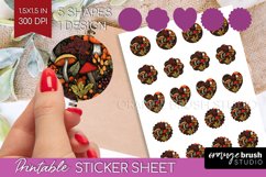 Autumn Forest Round Sticker - Fall Printable Sticker Sheet Product Image 1