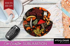 Autumn Forest Car Coaster - Fall Coaster PNG Sublimation Product Image 1