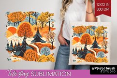 Autumn Forest Tote Bag - Fall Tote Bag PNG Sublimation Product Image 1