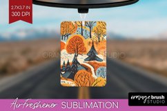 Autumn Forest Air Freshener PNG - Fall PNG Sublimation Product Image 1