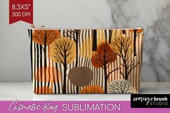 Autumn Forest Cosmetic Bag - Fall Makeup Bag PNG Sublimation Product Image 1