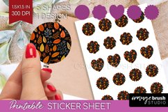 Autumn Forest Round Sticker - Fall Printable Sticker Sheet Product Image 1