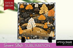 Autumn Forest Slate PNG - Fall Square Slate Sublimation Product Image 1