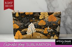Autumn Forest Cosmetic Bag - Fall Makeup Bag PNG Sublimation Product Image 1