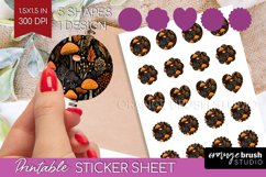 Autumn Forest Round Sticker - Fall Printable Sticker Sheet Product Image 1