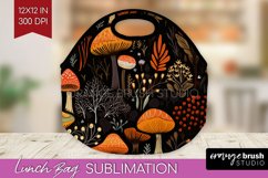 Autumn Forest Lunch Bag - Fall Lunch Bug PNG Sublimation Product Image 1