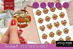 Autumn Forest Round Sticker - Fall Printable Sticker Sheet Product Image 1