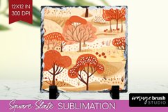 Autumn Forest Slate PNG - Fall Square Slate Sublimation Product Image 1