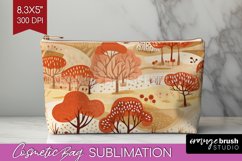 Autumn Forest Cosmetic Bag - Fall Makeup Bag PNG Sublimation Product Image 1