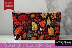 Autumn Forest Cosmetic Bag - Fall Makeup Bag PNG Sublimation Product Image 1