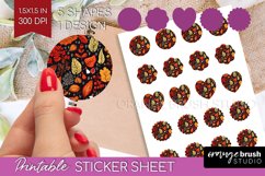 Autumn Forest Round Sticker - Fall Printable Sticker Sheet Product Image 1