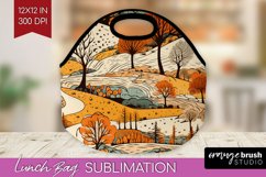 Autumn Forest Lunch Bag - Fall Lunch Bug PNG Sublimation Product Image 1
