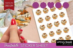 Autumn Forest Round Sticker - Fall Printable Sticker Sheet Product Image 1
