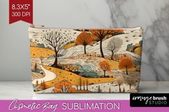 Autumn Forest Cosmetic Bag - Fall Makeup Bag PNG Sublimation Product Image 1