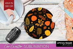 Autumn Forest Car Coaster - Fall Coaster PNG Sublimation Product Image 1