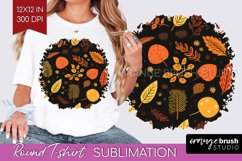 Autumn Forest Round Tshirt Background - Fall PNG Sublimation Product Image 1
