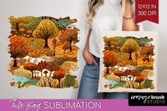 Autumn Forest Tote Bag - Fall Tote Bag PNG Sublimation Product Image 1