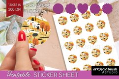 Autumn Forest Round Sticker - Fall Printable Sticker Sheet Product Image 1
