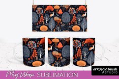 Fall Mug Wrap - Autumn Forest PNG Sublimation Design Product Image 1