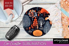 Autumn Forest Car Coaster - Fall Coaster PNG Sublimation Product Image 1