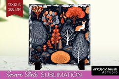 Autumn Forest Slate PNG - Fall Square Slate Sublimation Product Image 1
