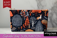 Autumn Forest Cosmetic Bag - Fall Makeup Bag PNG Sublimation Product Image 1