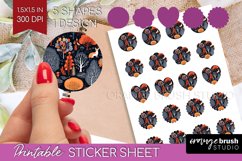 Autumn Forest Round Sticker - Fall Printable Sticker Sheet Product Image 1
