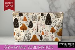 Autumn Forest Cosmetic Bag - Fall Makeup Bag PNG Sublimation Product Image 1