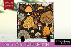 Autumn Forest Slate PNG - Fall Square Slate Sublimation Product Image 1
