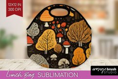 Autumn Forest Lunch Bag - Fall Lunch Bug PNG Sublimation Product Image 1