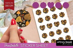 Autumn Forest Round Sticker - Fall Printable Sticker Sheet Product Image 1