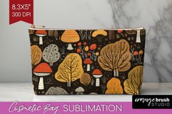 Autumn Forest Cosmetic Bag - Fall Makeup Bag PNG Sublimation Product Image 1