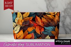 Autumn Forest Cosmetic Bag - Fall Makeup Bag PNG Sublimation Product Image 1