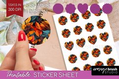 Autumn Forest Round Sticker - Fall Printable Sticker Sheet Product Image 1