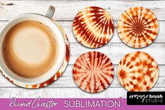 Autumn Tie Dye Round Coaster - Fall Coaster Sublimation Product Image 1