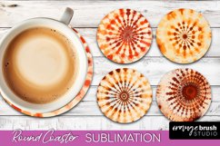 Autumn Tie Dye Round Coaster - Fall Coaster Sublimation Product Image 1