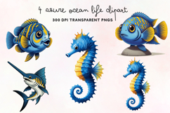 Azure Ocean Life Clipart PNG Product Image 1