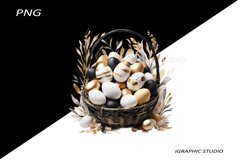 Easter Clipart, Easter Egg Basket Clipart, Easter Bunny Png Product Image 1