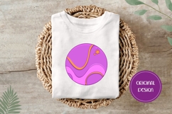 Hand Drawn Cosmic Illustration, Colorful Pink Planet PNG Product Image 3