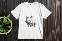Baby Rhino Watercolor Clipart Sublimation PNG Product Image 3