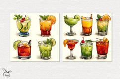 Summer cocktail digital paper, background clipart Product Image 3