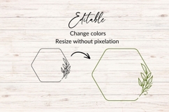 Hand Drawn Wedding Frame SVG With Hexagon Shape Product Image 3