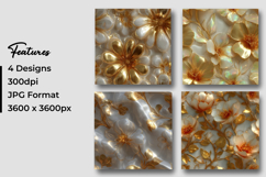 Golden Blossom Digital Paper Pattern Product Image 3