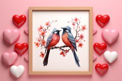 Breeds of Valentine Kissing Birds, Valentine's Day Clipart Product Image 3