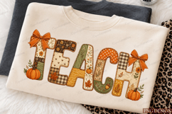 Peach Patchwork TEACH PNG Design teach png, teacher png Product Image 1