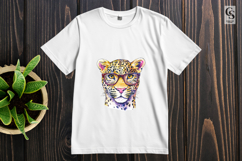 Leopard With Glasses Clipart Sublimation PNG Product Image 3