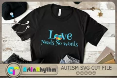 Love needs no words Svg, Autism Svg, Autism Awareness Svg Product Image 3