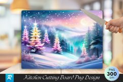 Enchanted Pastel Forest Christmas Cutting Board PNG Design Product Image 1