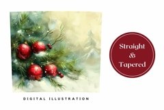 Watercolor Christmas Tumbler Wrap, Christmas Tree Tumbler Product Image 3