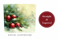 Watercolor Christmas Tumbler Wrap, Christmas Tree Tumbler Product Image 3